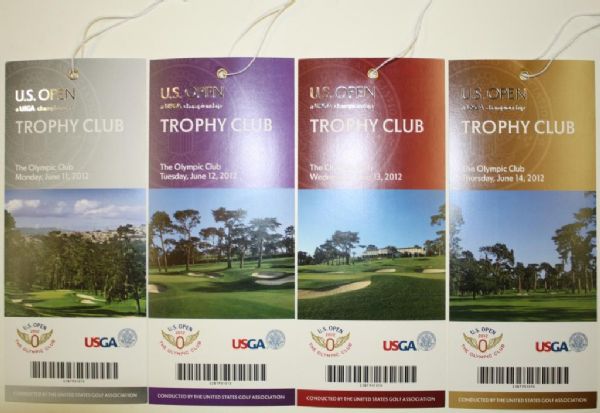 2012 US Open Full 8 Ticket Unused Set-Webb Simpson Champion