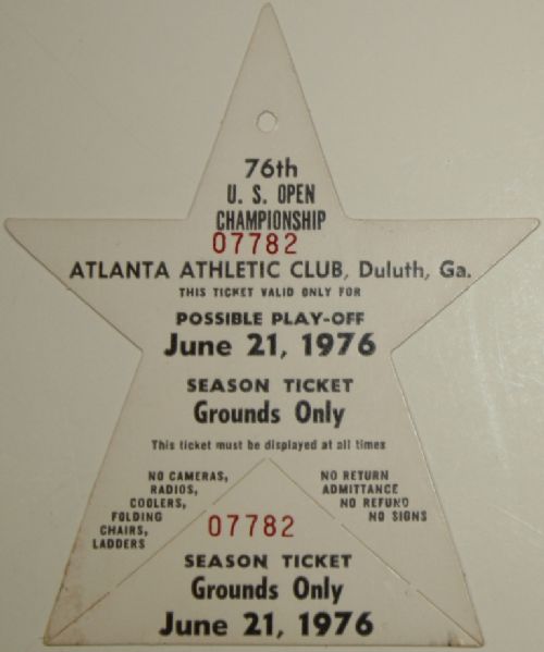 1976 US Open Full Ticket-Jerry Pate Champion