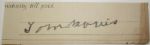 Tom Morris Signature FULL JSA COA