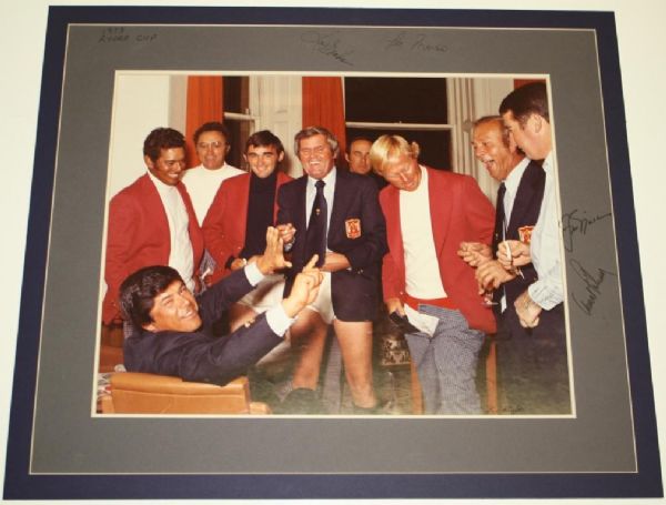 Seldom Scene Photo 1973 Ryder Cup Teammates Celebrating In Their Underwear - Signed Palmer, Nicklaus, Trevino, etc.