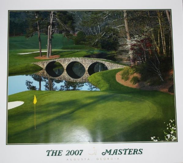 Masters 2007 Commemorative Poster - Golden Bell Green with White Dogwood in Background