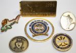 Lot of Two Ball Markers, Two Pins, a Coin, and One Money Clip