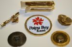 Lot of Two Ball Markers, Two Pins, a Coin, and One Money Clip