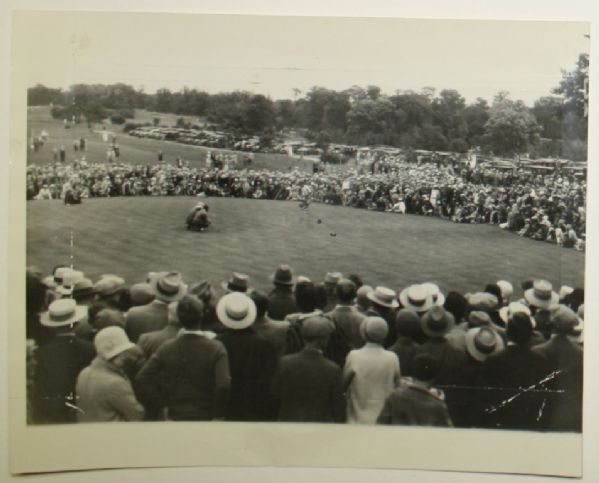 1928 Wire Photo - Bobby Jones Missed Putt That Forced Playoff - 1928 US Open