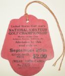 1930 US Amateur Ticket from Thursday of Bobby Jones Grand slam