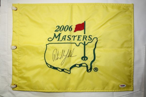 2006 Masters Flag signed by Phil Mickelson - JSA COA