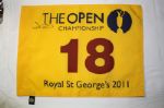 Darren Clarke signed 2011 British Open flag JSA COA