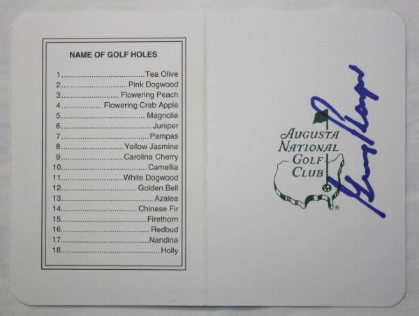 Gary Player signed Masters Scorecard - JSA