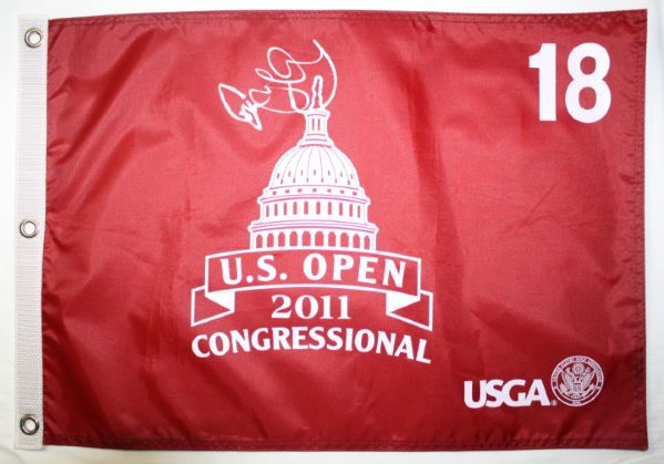 Rory McIlroy Autographed 2011 US Open Flag - Red- JSA COA