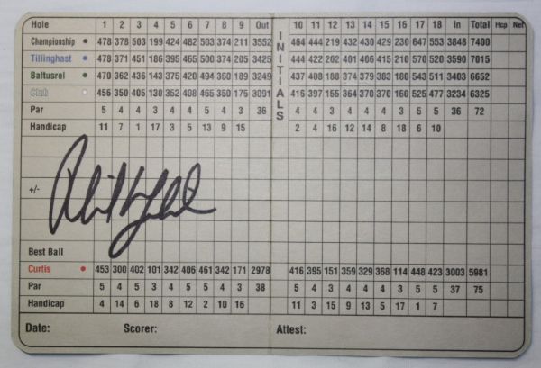 Phil Mickelson Autographed Baltusrol Scorecard - JSA