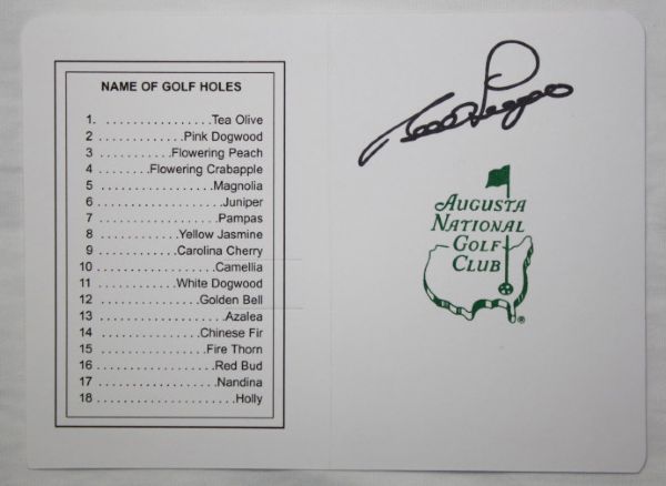 Bernhard Langer Autographed Masters Scorecard - JSA