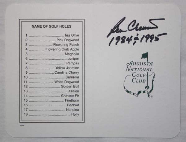 Ben Crenshaw Autographed Masters Scorecard - JSA