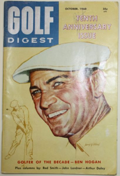 Golf Digest 10th Anniversary Issue Featuring Ben Hogan on the cover - October 1960