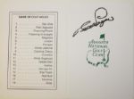Bernhard Langer Signed Augusta National Golf Club Scorecard