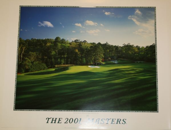 LOT OF 3: 2001 Masters Commemorative Poster-Tiger Woods 2nd Masters Win