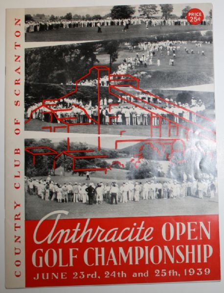Felix Serafins Personal Copy 1939 Anthractite Open Program - PGA Event Won by Henry Picard