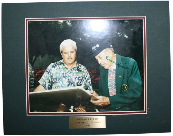 Herman Keiser Signed 8x10 Matted with 1946 Champion Nameplate