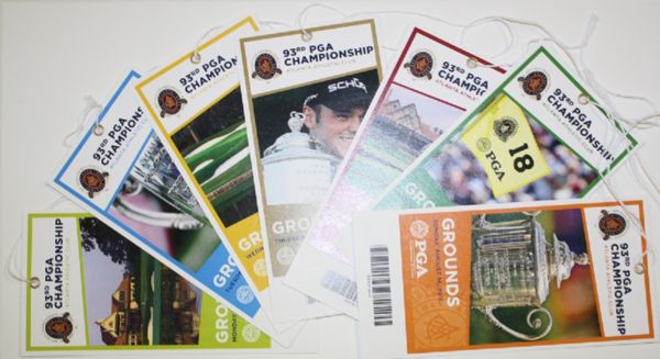 2011 PGA Championship Ticket Set (7) - Mint Unused - Keegan Bradley Win