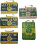 Lot of 5 Masters Badges: 1973(3x), 1974, and 1980 