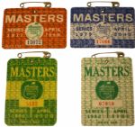 Lot of 4 Masters Badges: 1977, 1979, 1980, and 1982 