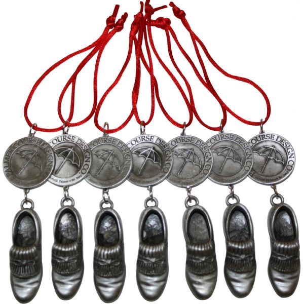 Lot  of (7) Arnold Palmer Course Design Co.-Golf Shoe Christmas Ornaments-Corporate Gifts