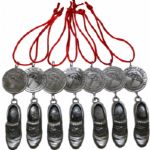 Lot  of (7) Arnold Palmer Course Design Co.-Golf Shoe Christmas Ornaments-Corporate Gifts