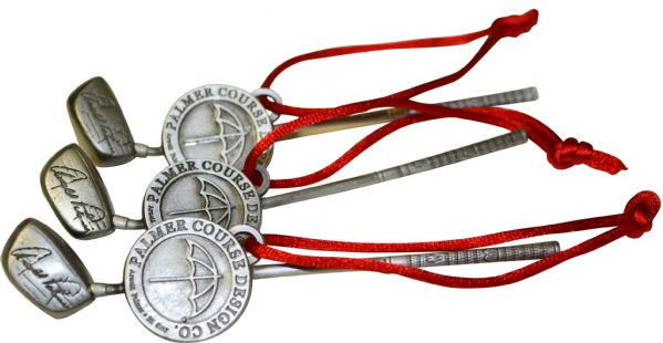 Lot of (3) Arnold Palmer Design Co. Golf Club Christmas Ornaments-Corporate Gifts