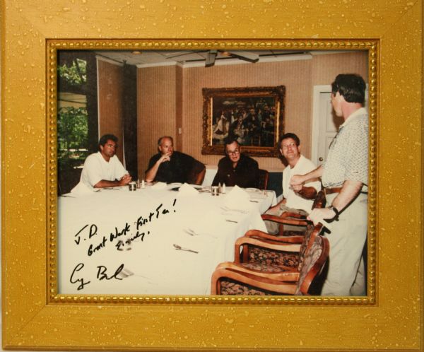Framed George Bush 8x10 Autographed Photo - At Table Great Work