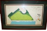 Autographed and Framed Orginal Design for Tiger Woods Home Putting Green-Best of the Best For Tiger Collector!