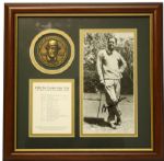 Framed Byron Nelson - Autographed Unforgettable Year with Medal - 1945
