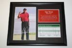 Lot of Four: Framed Upper Deck Tiger Woods Slam Photos with Scorecards plus Two 3x5 Cards