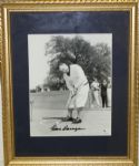 Framed and Autographed Gene Sarazen 8x10 Photo - Putting JSA COA