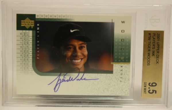 2001 UD BGS 9.5 Tour Ink Tiger Woods Autographed Players Ink Card-Listed By PSA as Rookie Card-Tough!