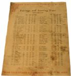 1947 Masters Tournament Sunday Pairing Sheet