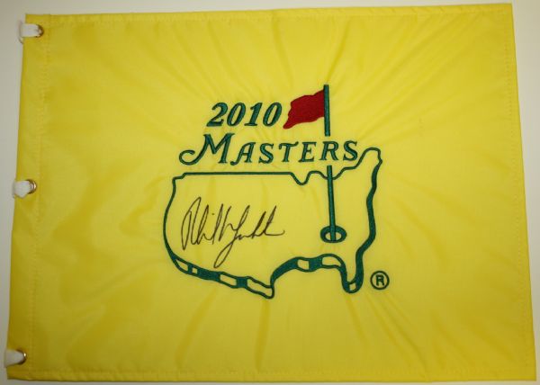 Phil Mickelson Signed 2010 Masters Pin Flag
