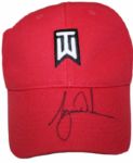Tiger Woods Autographed Red Nike Tiger Woods Hat JSA COA