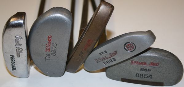 Lot of 8800 Series Putters: 8800, 8854, 8823, 8840, and Arnold Palmer Personal