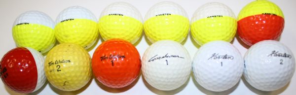 Lot of Twelve: Five White/Yellow Karsten, One Yellow/Orange Karsten, One White/Red Eye 2, Two Karsten, Two Watson (Yellow and Orange), 1 Greg Norman