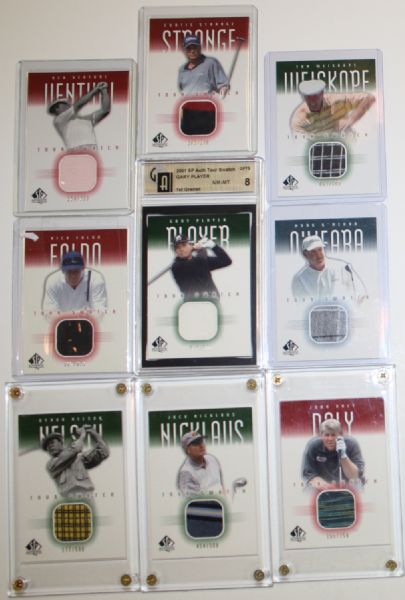 Lot of 9 2001 Tour Swatch Golf Cards - Group 7