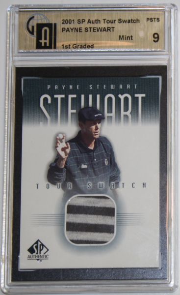2001 Upper Deck Tour Threads-Swatch Golf Card - Payne Stewart - GIA Graded 9