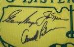 Undated Masters Pin Flag Signed by the 'Big Three' - Palmer, Nicklaus, and Player