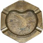 1948 Masters Tournament Gift - Brass Ashtray Depicting the Par 5 13th Hole Azalea