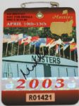 Mike Weir Signed 2003 Masters Badge