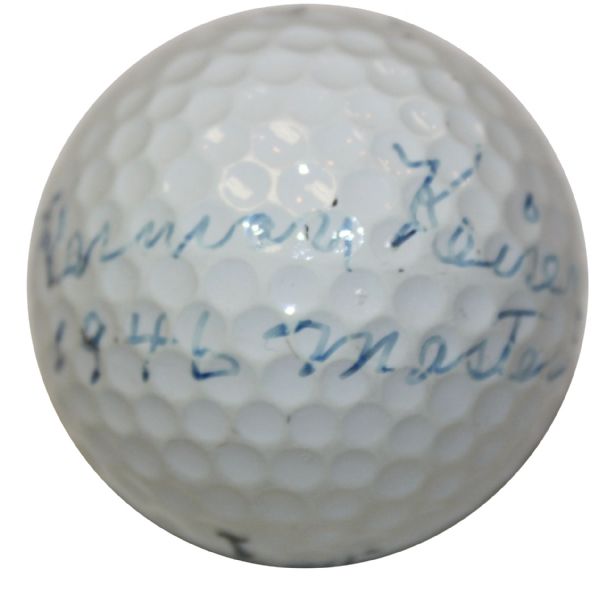 Herman Keiser Autographed Golf Ball w/1946 Masters Inscription - JSA Letter