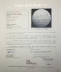 Herman Keiser Autographed Golf Ball w/1946 Masters Inscription - JSA Letter
