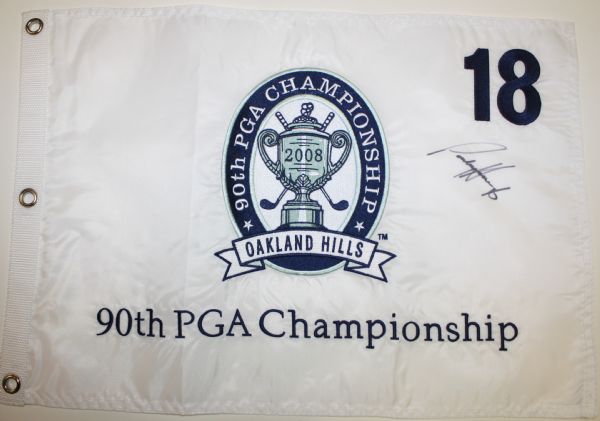 Padraig Harrington Signed White Embroidered PGA Flag