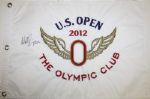 Webb Simpson Signed White Embroidered US Open Flag FULL AUTOGRAPH RARE!