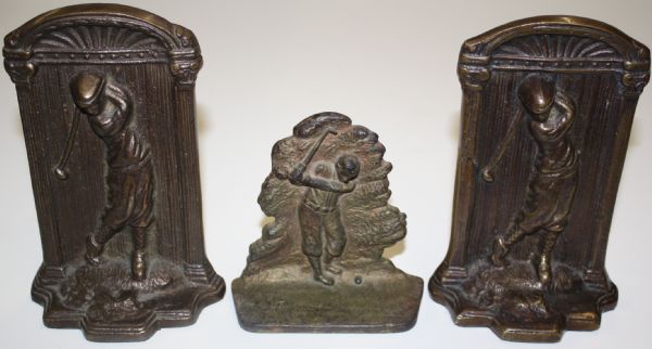 (3) Golf Book Ends