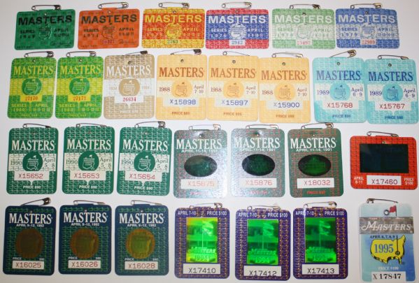 Lot of 48 Masters Badges - Multiples and Singles Dating Back From 1968