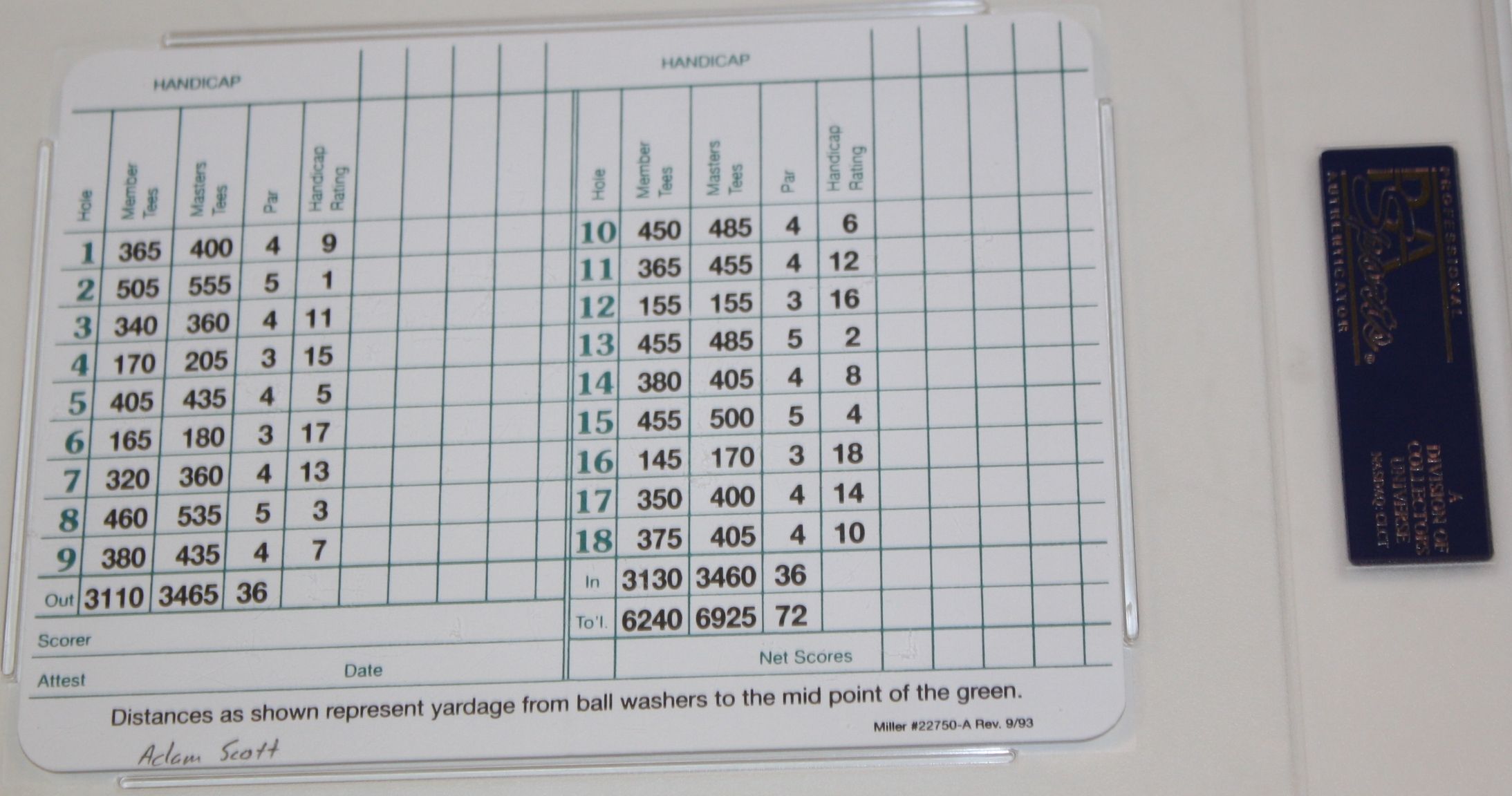 Lot Detail Adam Scott Signed PSA Slabbed Masters Scorecard